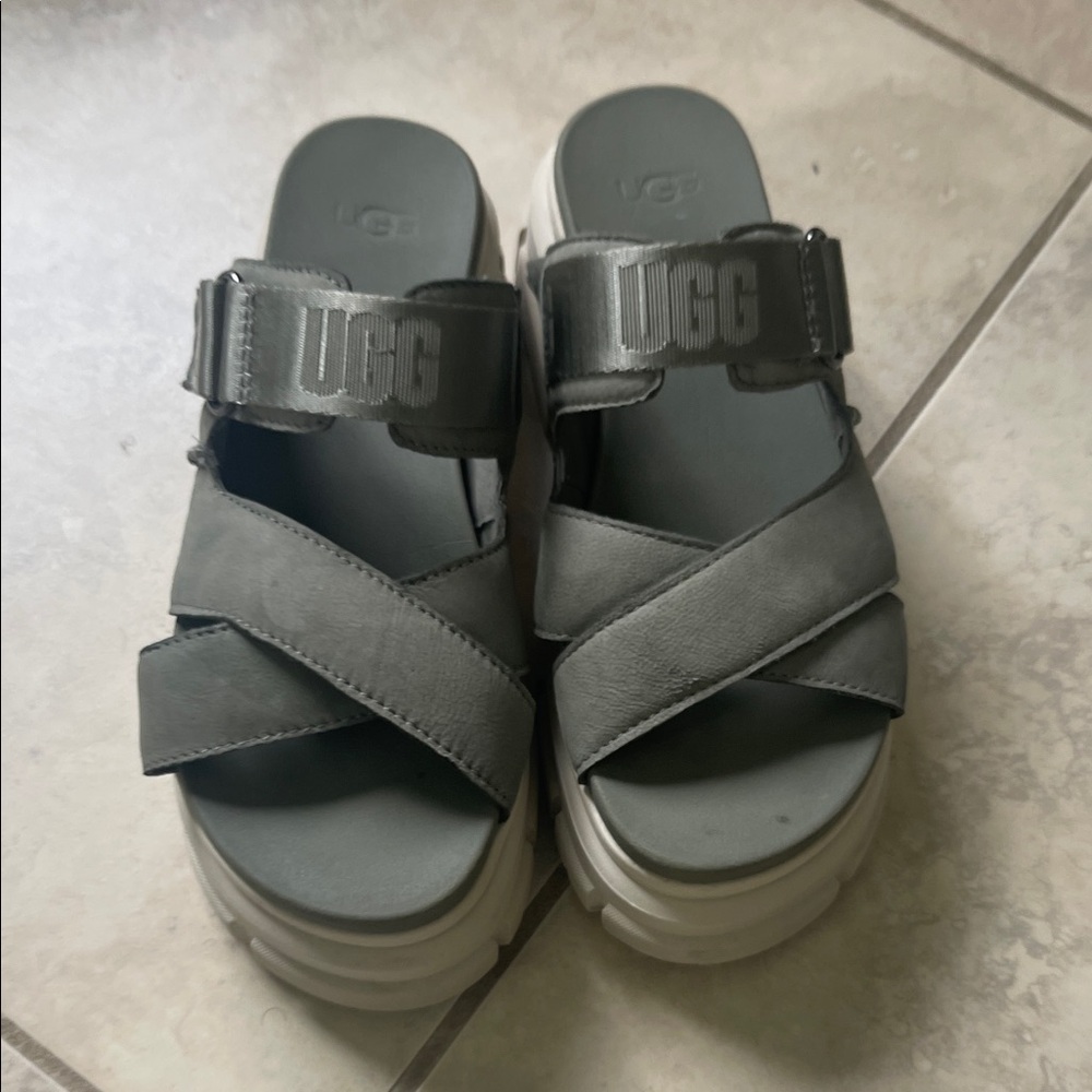 UGG Charcoal Slide Sandals